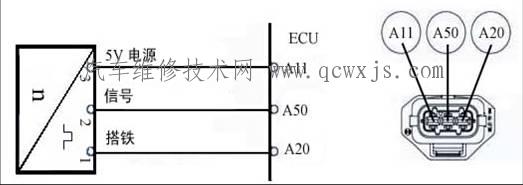 霍爾式相位傳感器的電路圖