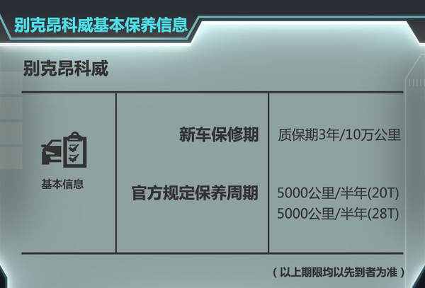 別克昂科威5座SUV價格21.9-34.99萬保養費用多少